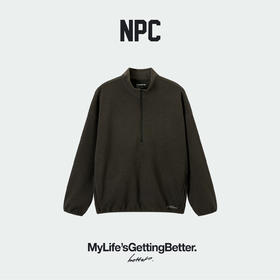 NPC羊毛混纺潮牌空气双面绒拉链半开襟抓绒卫衣套头保暖NP5CST01