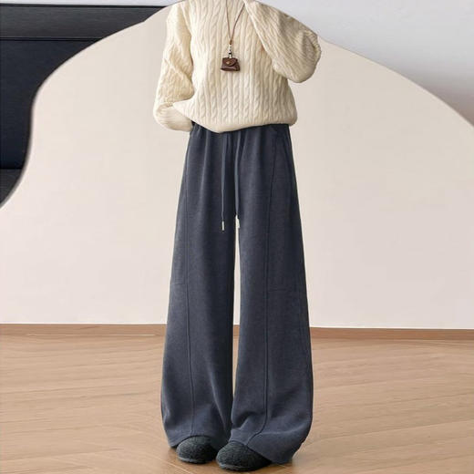 【合作款】垂感灯芯绒弯刀阔腿裤 商品图5