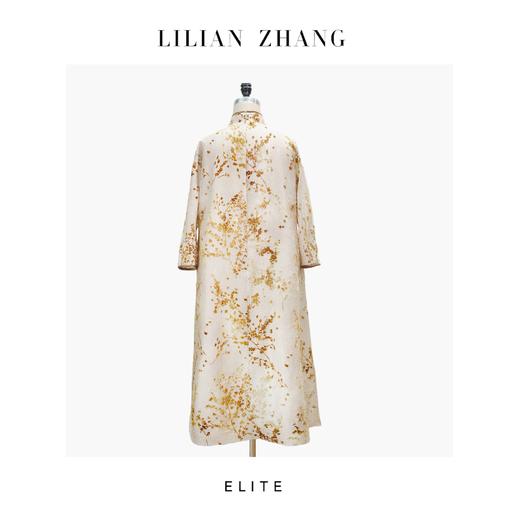 “定制”静奢风「花样年华」 “梅影轻扬”香槟金Ａ摆旗袍连衣裙 2501135 商品图3