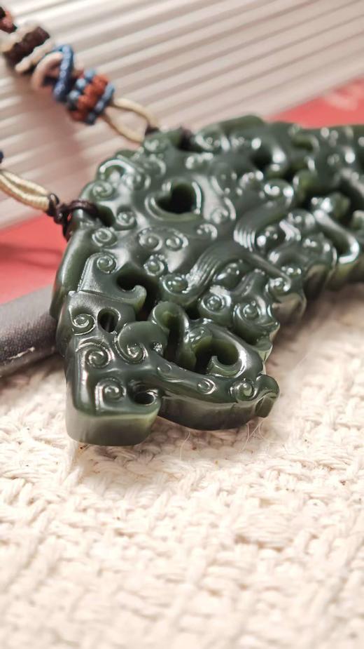 瑞·青玉兽面守护牌【嘉石2605】 商品图3