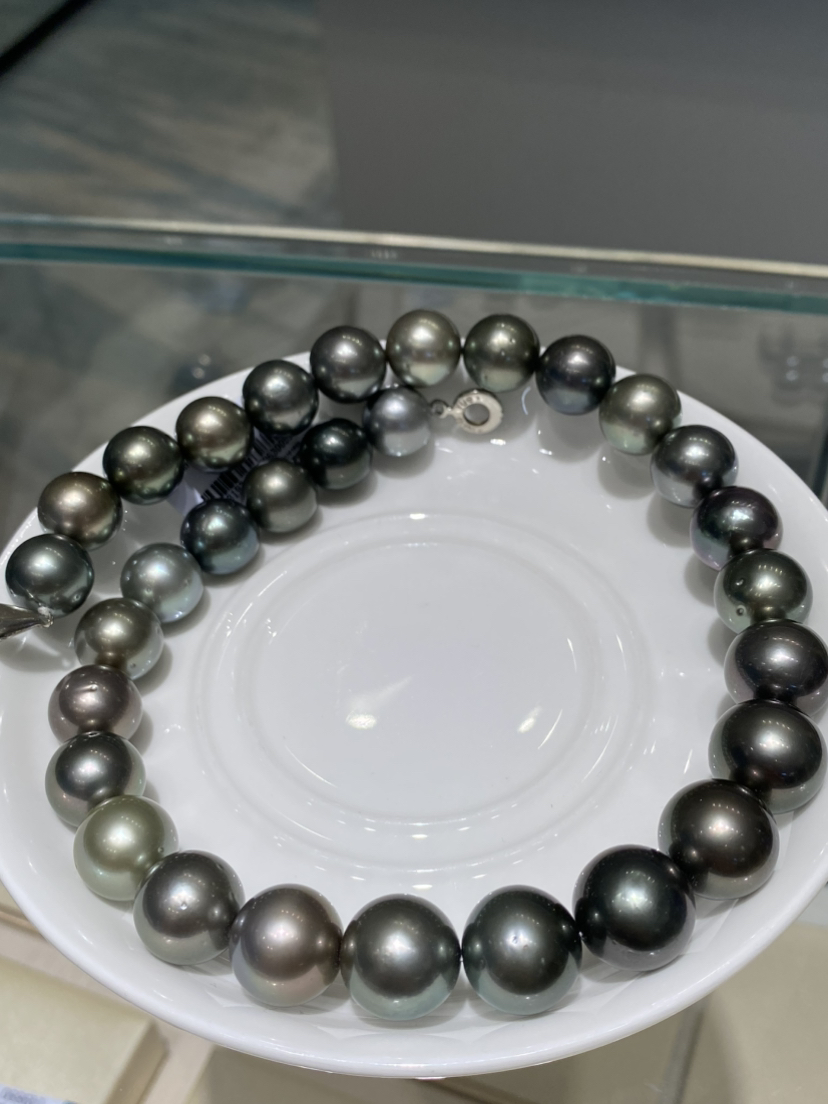 【私席真珠·新年盛宴】大溪地珠链 圆 有瑕 珠光超好