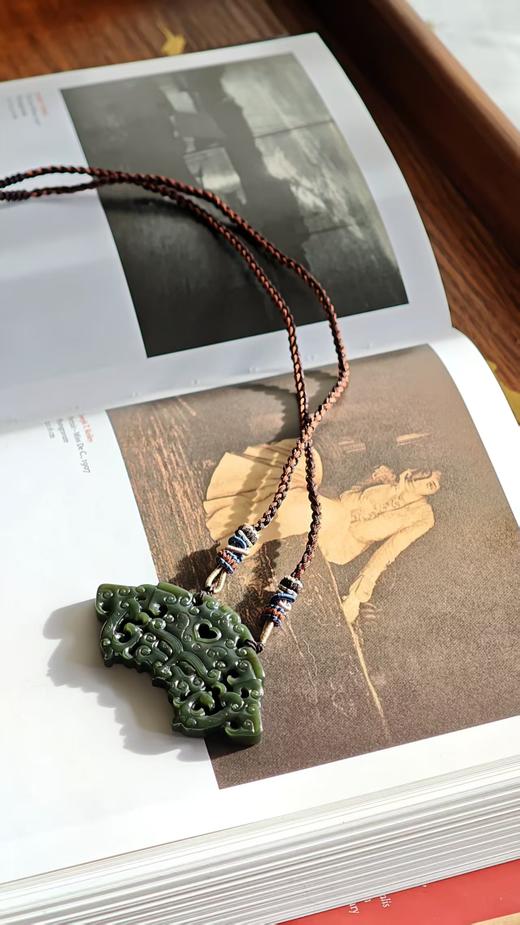 瑞·青玉兽面守护牌【嘉石2605】 商品图1