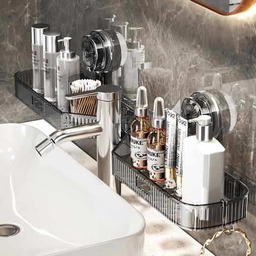 家用浴室卫生间转角置物架吸盘式免打孔安装洗漱用品化妆品收纳架 商品图0