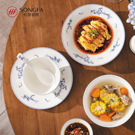 28头蓝星风铃骨瓷釉中餐具 商品图7