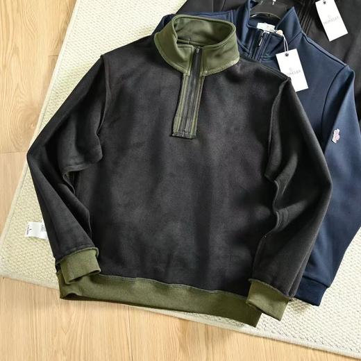 蒙口2025年新款男士秋冬季半拉链立领加绒长袖 商品图4