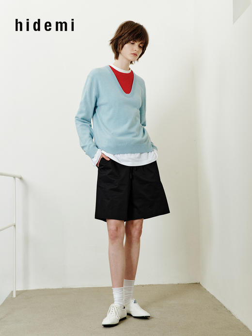 hidemi副线小h 设计感撞色套头上衣毛衣打底针织衫 商品图8