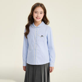 笛莎Deesha 童装女童衬衫2026春新款甜美娃娃领花边衬衫