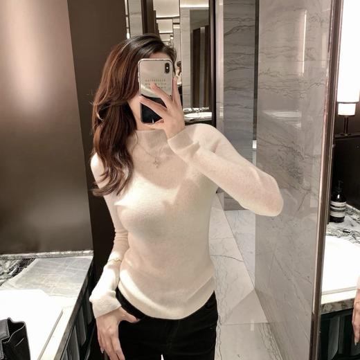 【福利清仓任选2件】Coco Aaliyah韩系中领/高领针织衫 羊毛混纺软糯亲肤舒适保暖 弹力巨佳包容不同身材 显瘦百搭自带气质 多色可选 均码90-140斤 商品图5