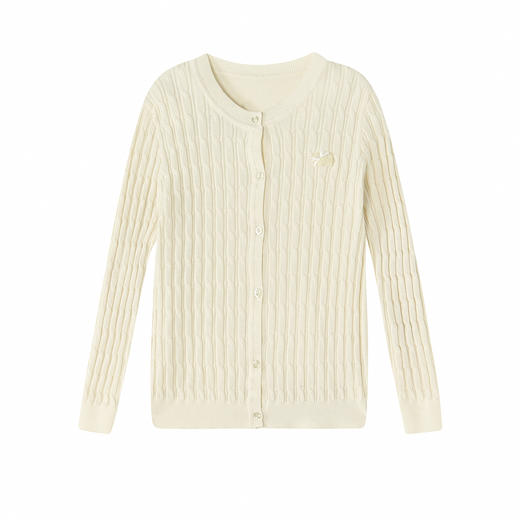 笛莎Deesha 童装女童毛衫2026春新款百搭好穿绞花针织开衫 商品图4