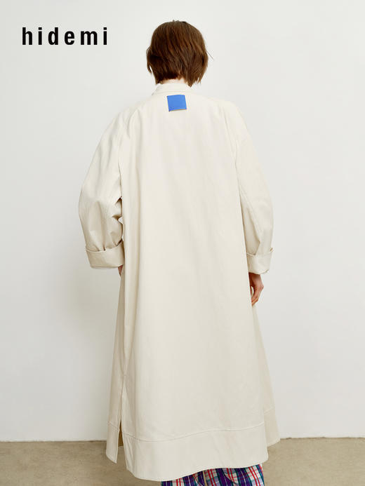 hidemi副线小h 设计感松弛廓形立领长袖风衣外套 商品图5