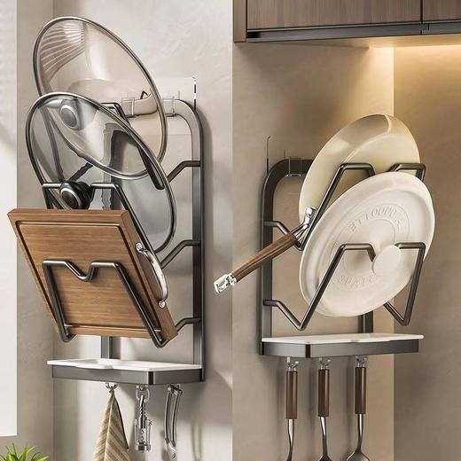 锅盖架子免打孔壁挂式厨房置物架砧板放置架案板菜板支架收纳神器 商品图1