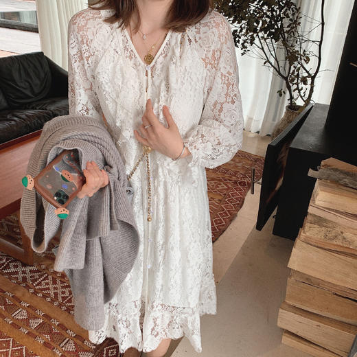 金蘑菇菇【春日奏鸣曲 连衣裙合集】~内搭蕾丝碎花裙 商品图6