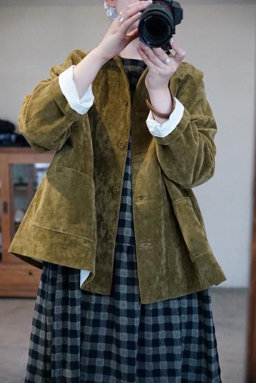 apuntob复古绿棉麻外套 商品图6