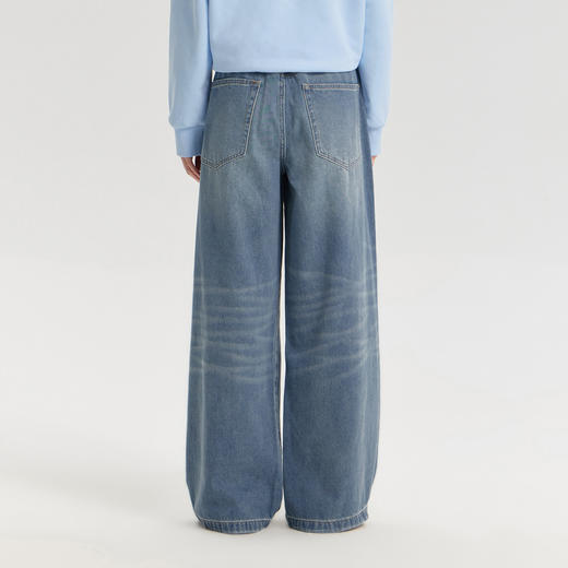 笛莎Deesha青少年女童裤子2026春季女童百搭直筒牛津腰牛仔裤 商品图4