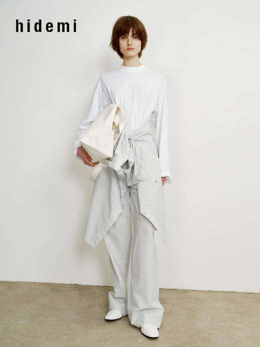 hidemi副线小h 小男孩色织格纹休闲宽松长袖衬衫外套长裤包三件套 商品图7