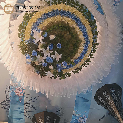 丧事白事吊顶绢花花圈殡仪仪式布置装饰花圈 商品图0