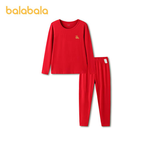 巴拉巴拉儿童内衣套装春秋女童新年秋衣秋裤大童打底睡衣发热抗菌 商品图4