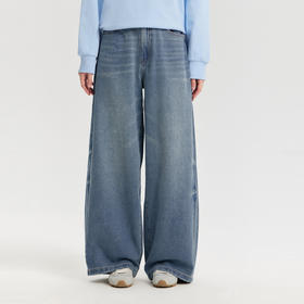 笛莎Deesha青少年女童裤子2026春季女童百搭直筒牛津腰牛仔裤