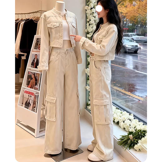 裁缝学苑AH112韩系工装短外套纸样裤子阔腿裤休闲套装打版裁剪图纸 商品图1