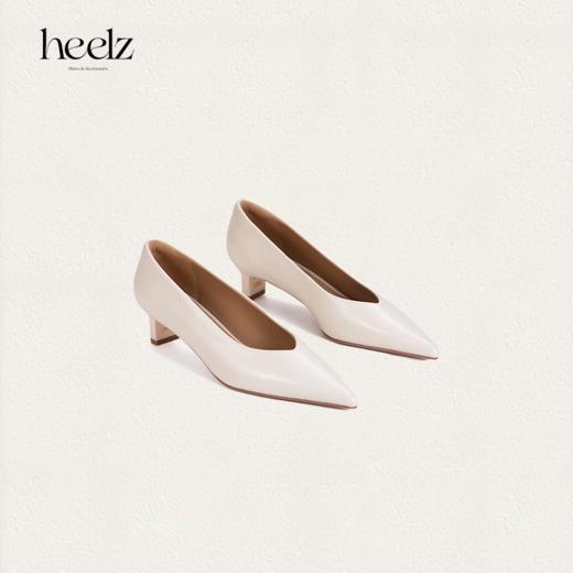 heelz设计师手工鞋履 ｜H 小猫跟V口羊皮单鞋  4.5 公分 商品图1