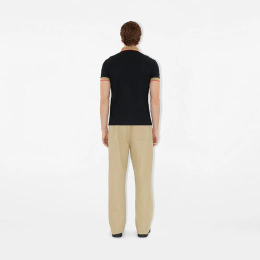 BURBERRY 巴宝莉 男士马术骑士徽标刺绣棉质短袖Polo衫 黑色 8110934 A1189 商品图4