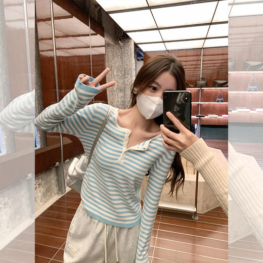 <曾小咸推荐>现货秒杀 ！微信超特价！韩系条纹针织衫 日常139.99 立减60 秒杀79.99！！ 商品图5