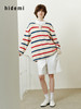 hidemi副线小h 条纹撞色亨利领休闲套头上衣针织衫 商品缩略图10