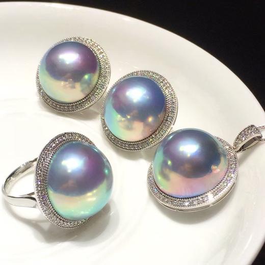 【私席真珠·新年盛宴】18K金镶钻马贝珍珠戒指，18-19mm，戒圈14，孤品 商品图1