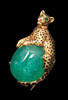 独角鹿西洋古董1948年代法国顶级珠宝品牌卡地亚出品18K黄金镶嵌蛋面祖母绿及珐琅「美洲豹」造型胸针 商品缩略图4