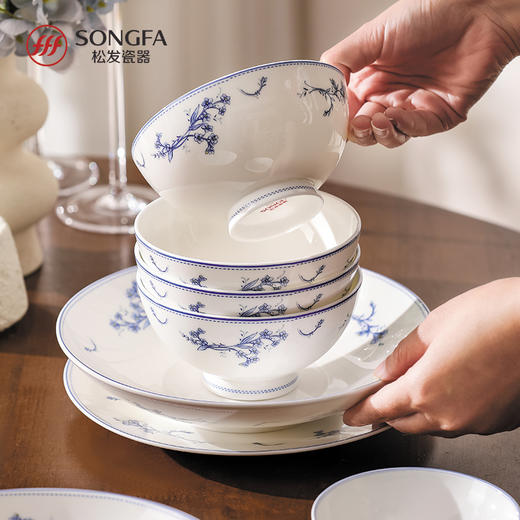 28头蓝星风铃骨瓷釉中餐具 商品图5