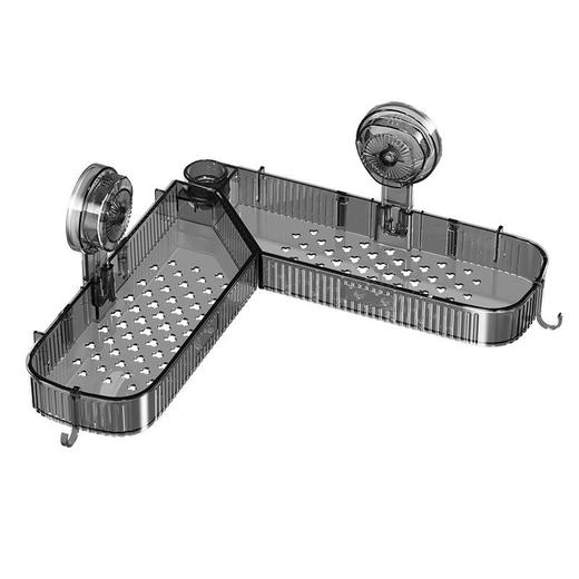 家用浴室卫生间转角置物架吸盘式免打孔安装洗漱用品化妆品收纳架 商品图4