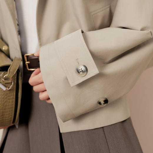 【商场同款】诗凡黎巴恩风质感风衣2025秋新款长袖外套3G8260301 商品图3