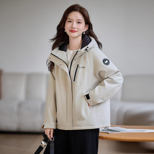 丁摩 棉服女款冬季加厚保暖羊毛派克服超好看夹棉冲锋衣外套潮5ZF-6696 商品图3