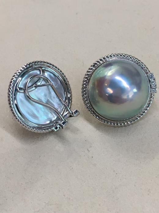 【私席真珠·新年盛宴】极光银蓝马贝耳拍18-19 mm ，孤品 商品图1