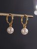 子佩集【雪魄凝辉】银S925珍珠惜王妃耳环【MLEH005】8mm珠镀金扣环圆圈2601 商品缩略图4