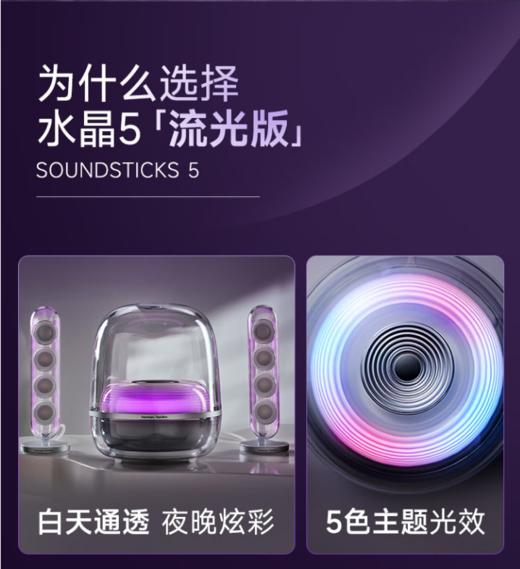 哈曼卡顿 音乐水晶五代 流光版 蓝牙音箱 电脑桌搭 居家艺术 家用音响 电竞游戏音箱 新年礼物推荐 商品图4