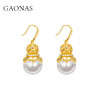 GAONAS 仿珍珠耳饰 鎏金华光16mm白色珠耳环11880EW 商品缩略图1