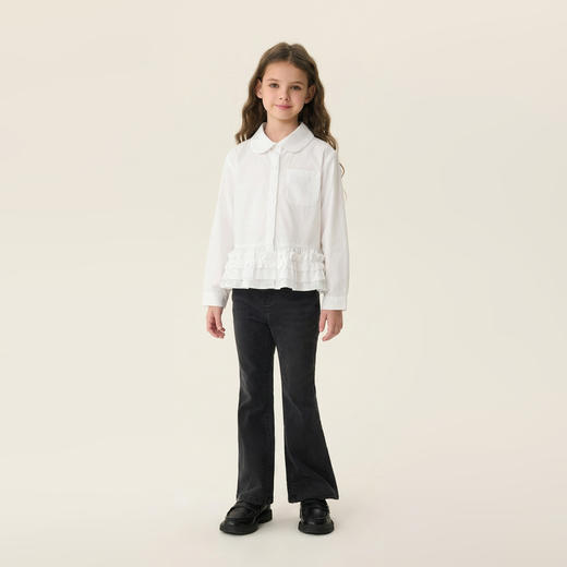 马克珍妮甜系花边女童纯棉衬衫2026年春装新款560168 商品图3