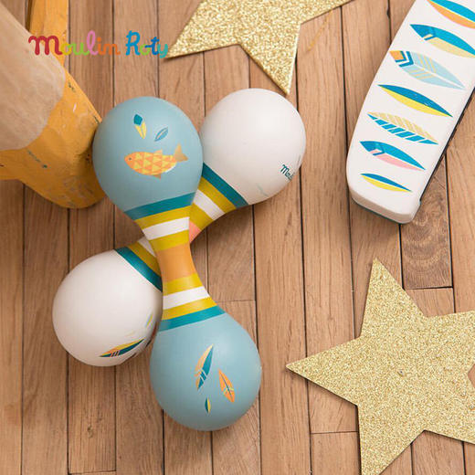 Moulin Roty 双头沙锤 奥尔加的旅行系列 音律启蒙 适合2岁+ 法国品牌 -714107 商品图1