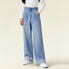 笛莎Deesha 童装女童裤子2026春新款翻边牛仔阔腿裤 商品缩略图0