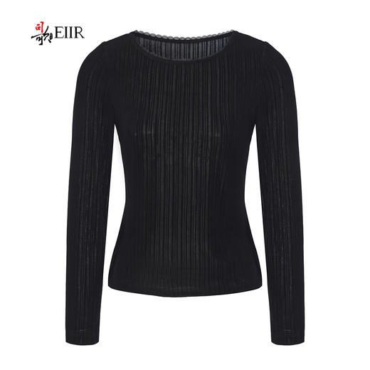 司歌弹力醋酸打底衫圆领长修上衣女T901291X 商品图1