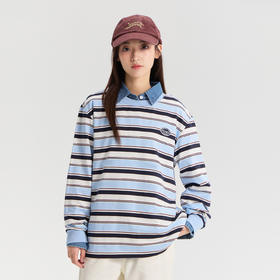 笛莎Deesha青少年女童T恤2026春季女童学院风条纹长袖T恤