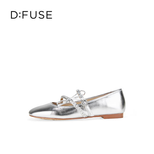 Dfuse迪芙斯2026春季新款斜方头钻链亮面漆皮玛丽珍单鞋平跟鞋女鞋DFE1111017 商品图10