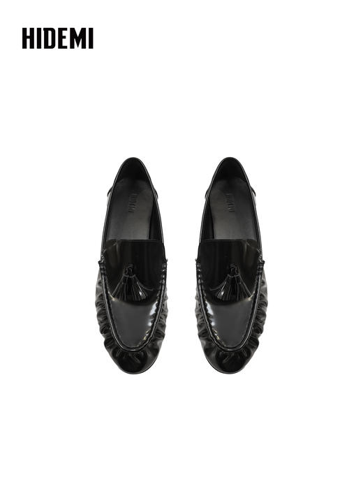 HIDEMI 麂皮开边珠一脚蹬轻便通勤流苏乐福鞋皮鞋单鞋平底鞋 商品图11