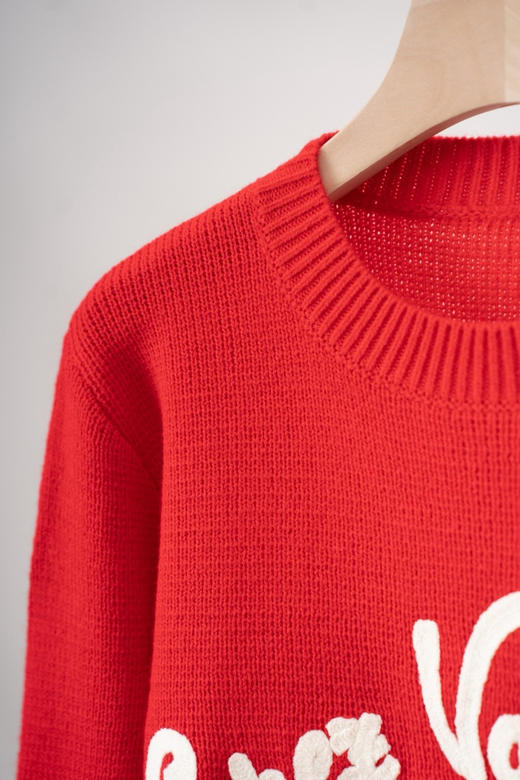 华伦天奴自带氛围的红色羊毛衫！ 商品图7