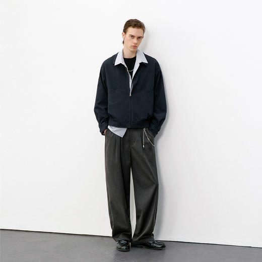 714street高级泡泡纱肌理感面料翻领夹克2026春季复古宽松外套男 商品图3