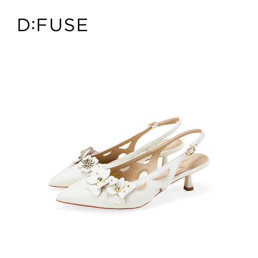 Dfuse迪芙斯2026春季新款尖头细跟格桑花柔软羊皮通勤高跟凉鞋女鞋DFE1114021 商品图12