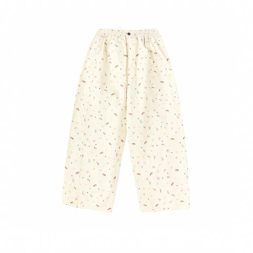 笛莎Deesha 童装女童裤子2026春新款趣味满印阔腿裤 商品图4