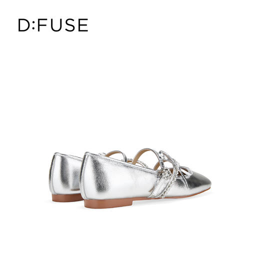 Dfuse迪芙斯2026春季新款斜方头钻链亮面漆皮玛丽珍单鞋平跟鞋女鞋DFE1111017 商品图12