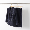 IWY/藏蓝色双排扣西装套装女秋冬气质丝绒职业装通勤套裙工作服24CS673 商品缩略图4